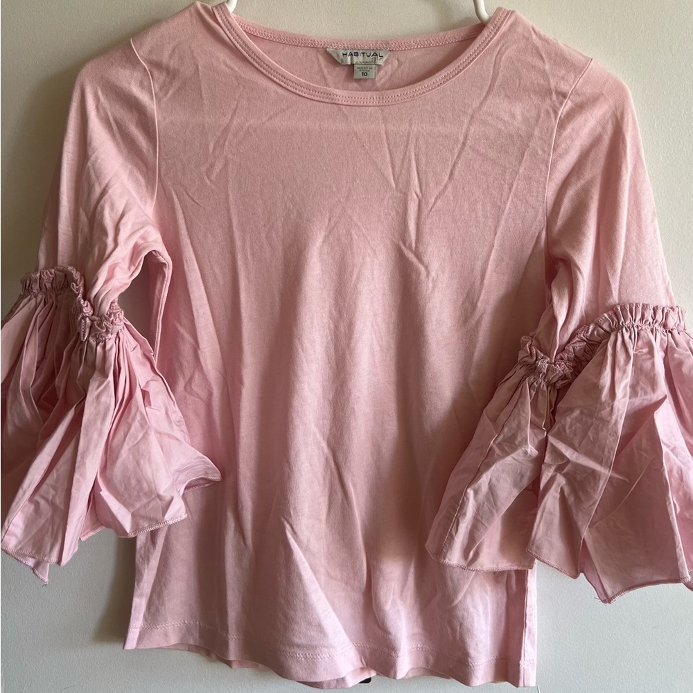 Habitual girls ruffle sleeves jersey top size 10